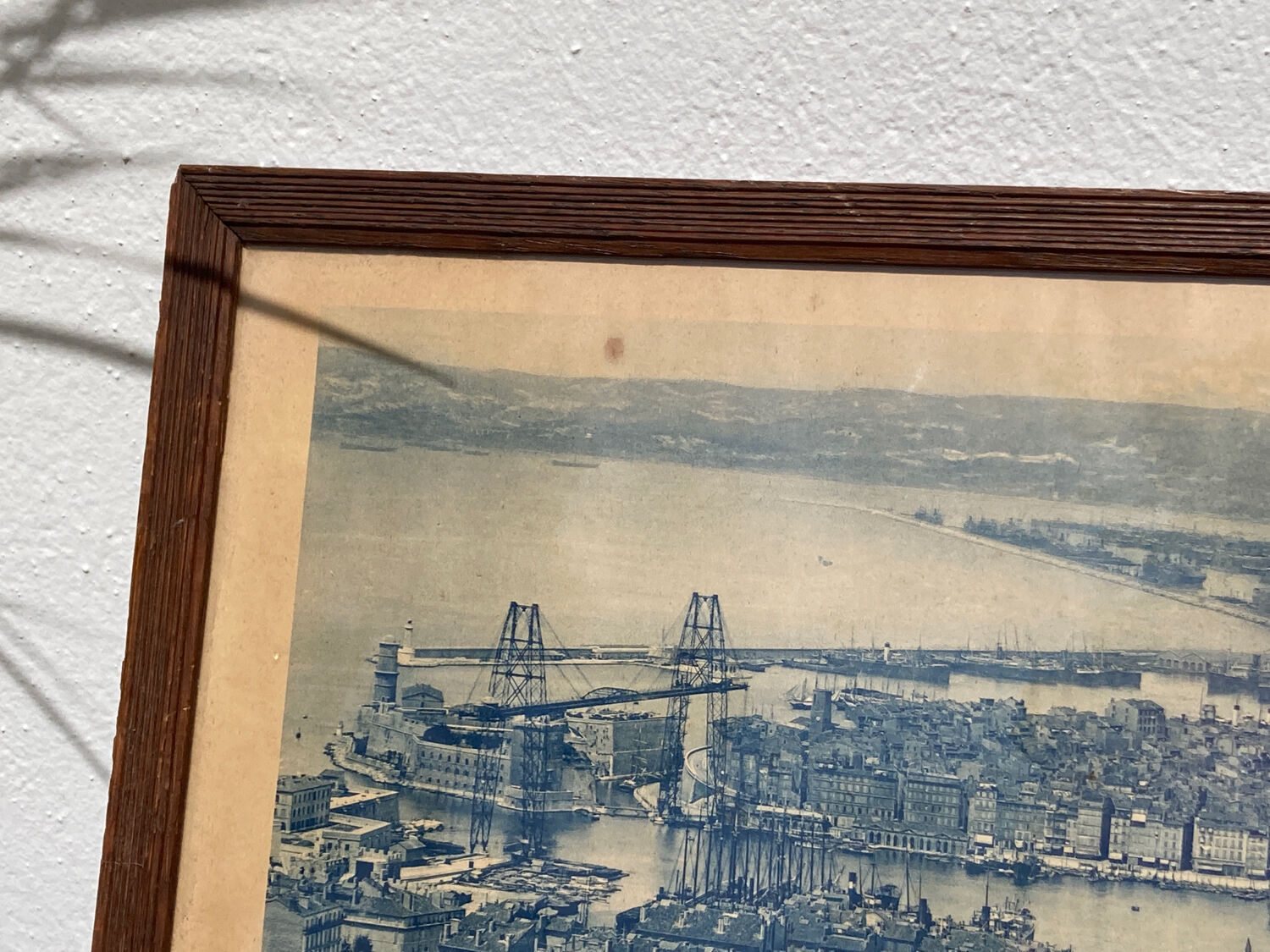 Photograph of Marseille 1950 - panoramic Mediterranean port and city printed by G. Arnaud - antique print