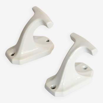 Pair of ceramic coat hooks