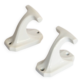 Pair of ceramic coat hooks