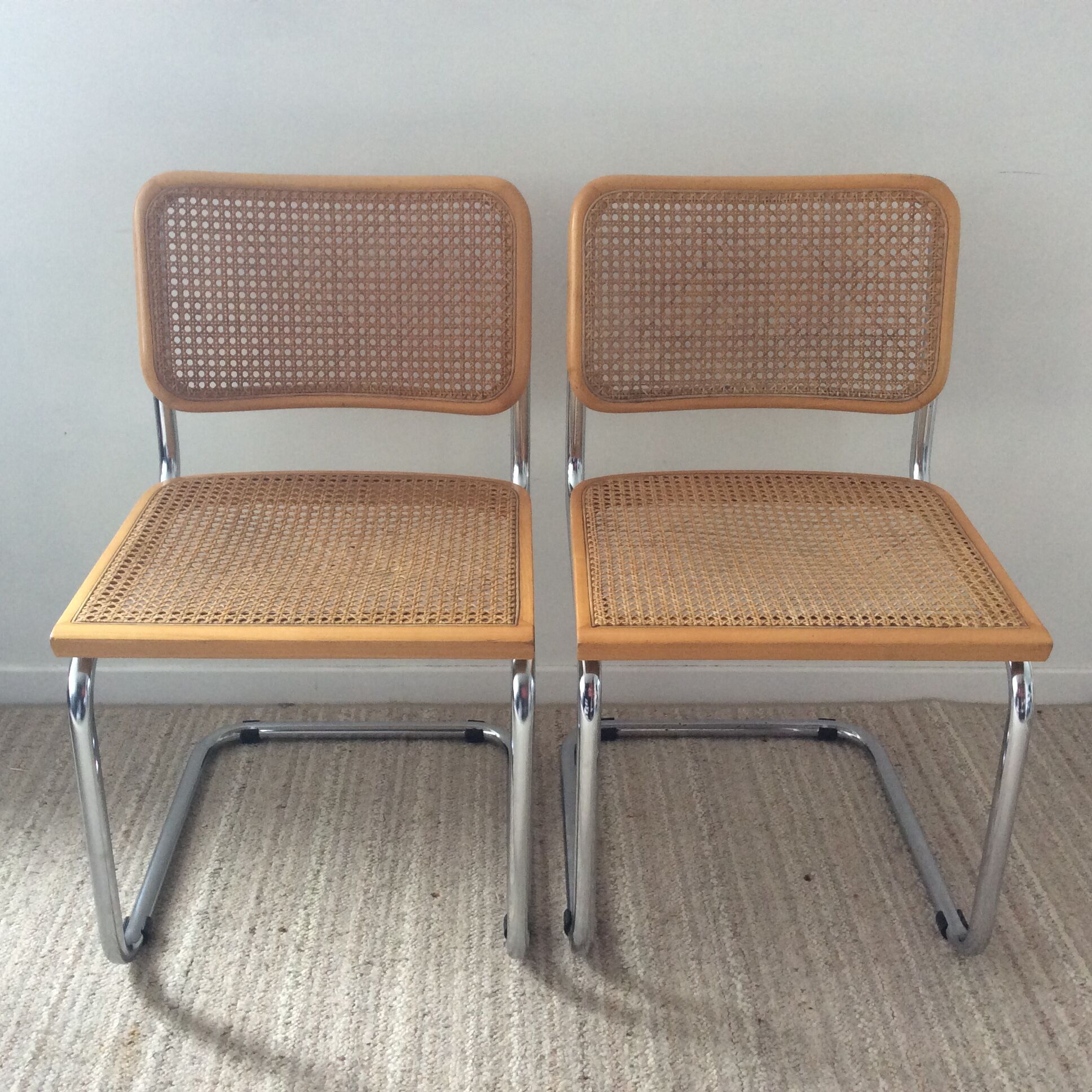 Pair of chairs Marcel Breuer Cesca B32