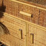 Vintage rattan bookcase