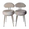 Set of 2 Pelfran vintage ivory fur chairs