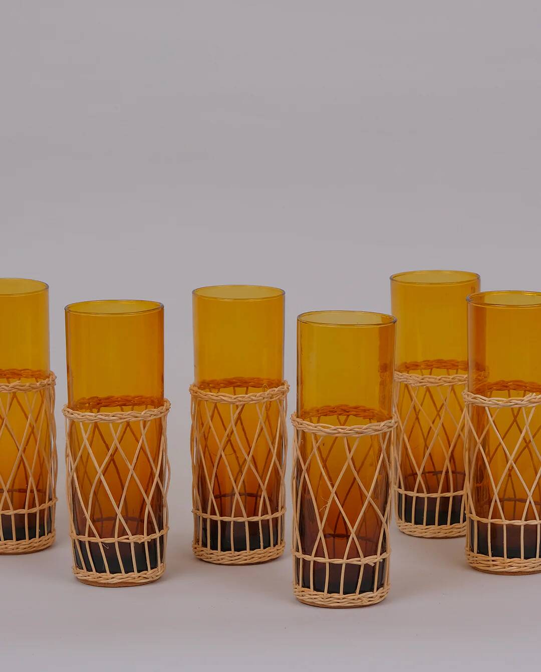 Wicker lemonade glasses x6