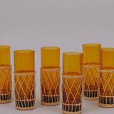 Wicker lemonade glasses x6