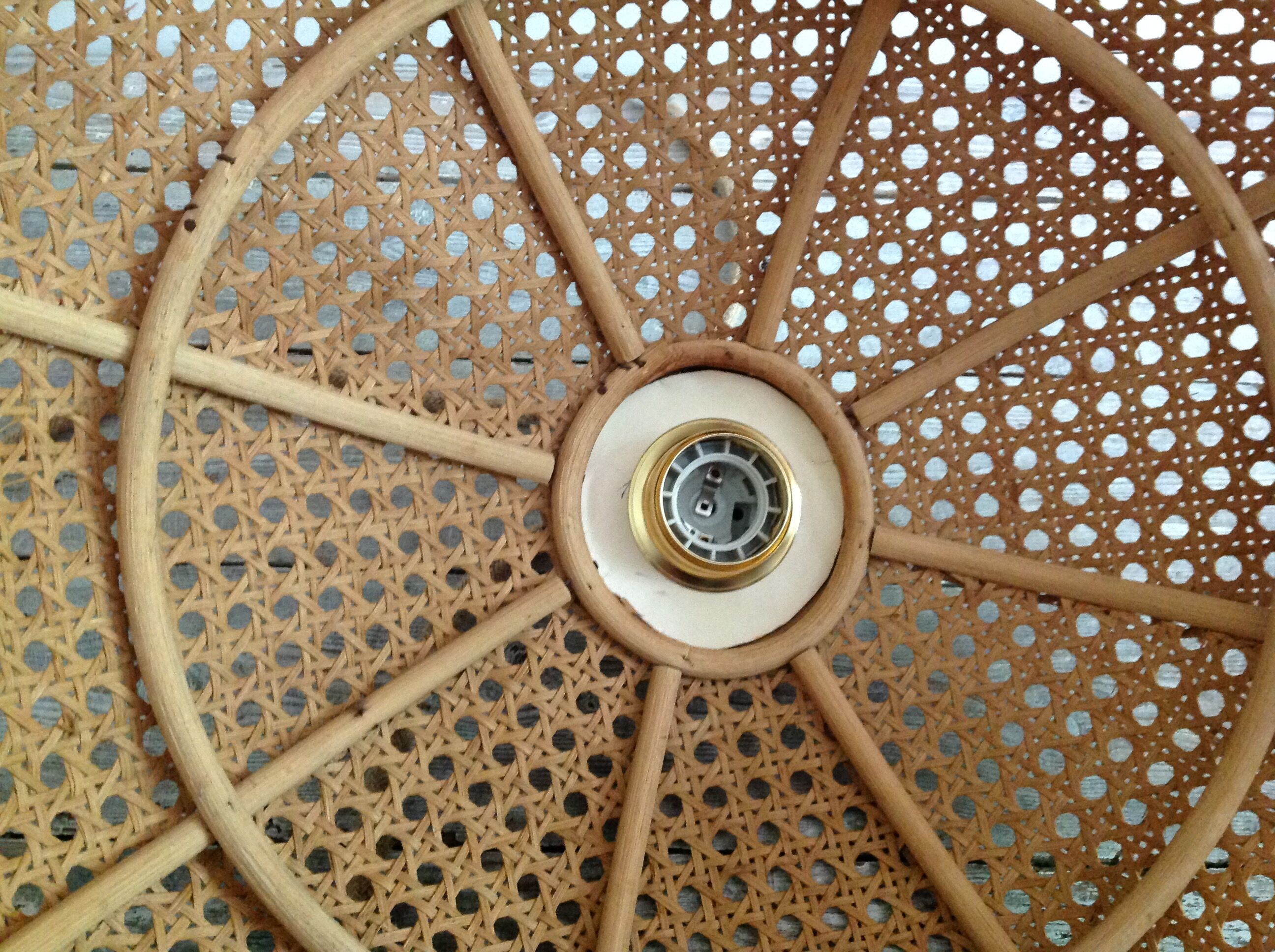 Rattan and caning hanging lamp