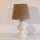 Lampe vintage en pierre et corde 1970
