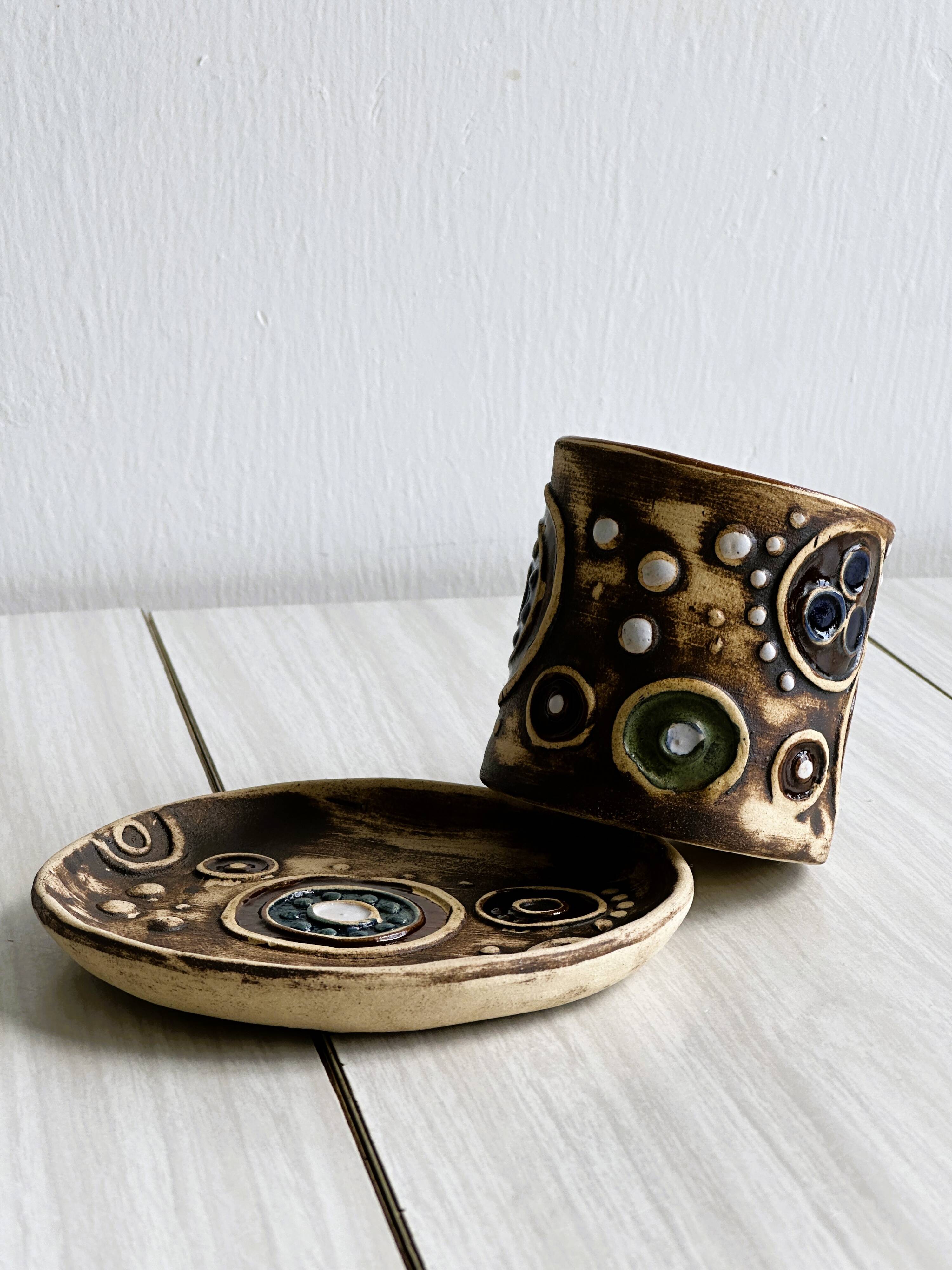 Rustic ceramic coffee mug