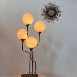 Old metal table lamp Italian design Gioffredo REGGIANI 70s vintage 4 lights