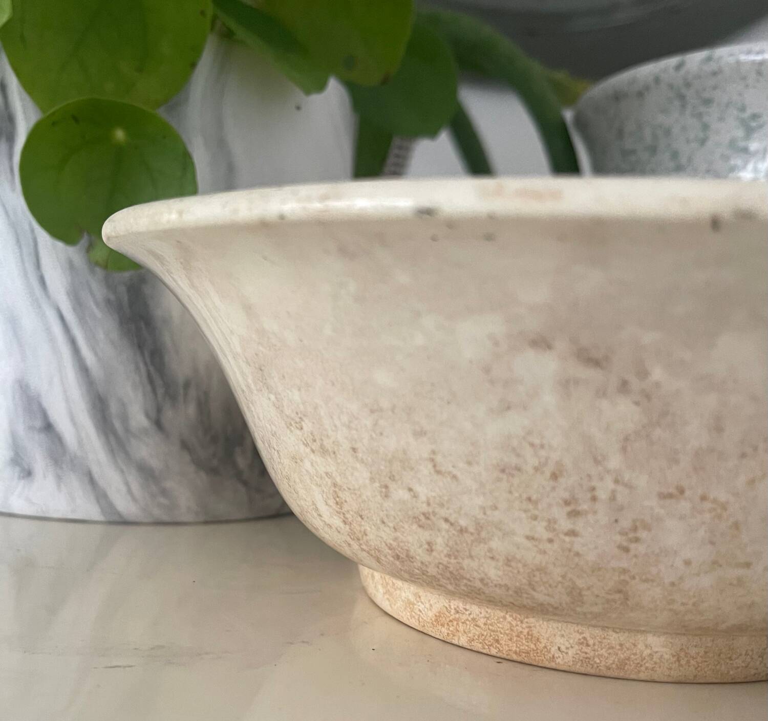 Old iron earth salad bowl