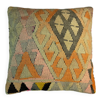 Vintage Turkish Kilim Cushion Cover , 45 x 45 cm