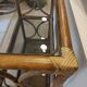 Rattan bookcase shelf and vintage smoked glass