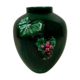 Green ceramic vase deco grape cluster