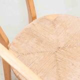 Set of 4 Scandinavian straw chairs