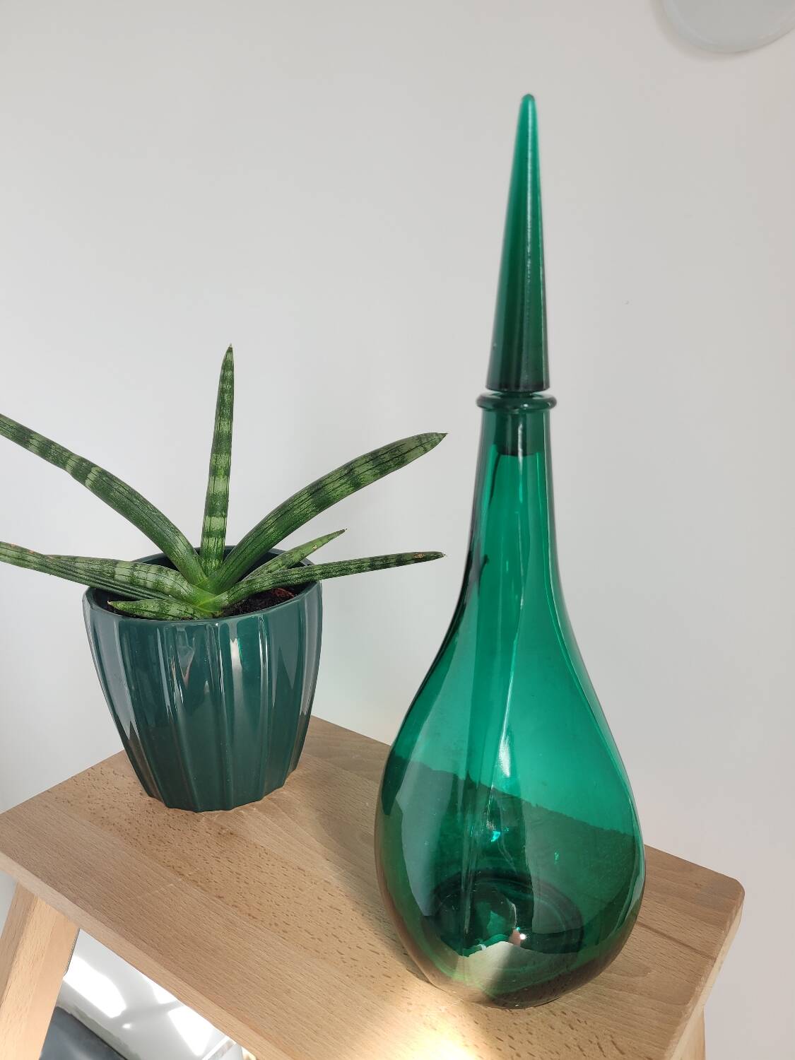 SADR green glass carafe