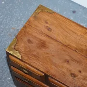 Vintage Military Campaign Brass Bedside Tables, Set of 2