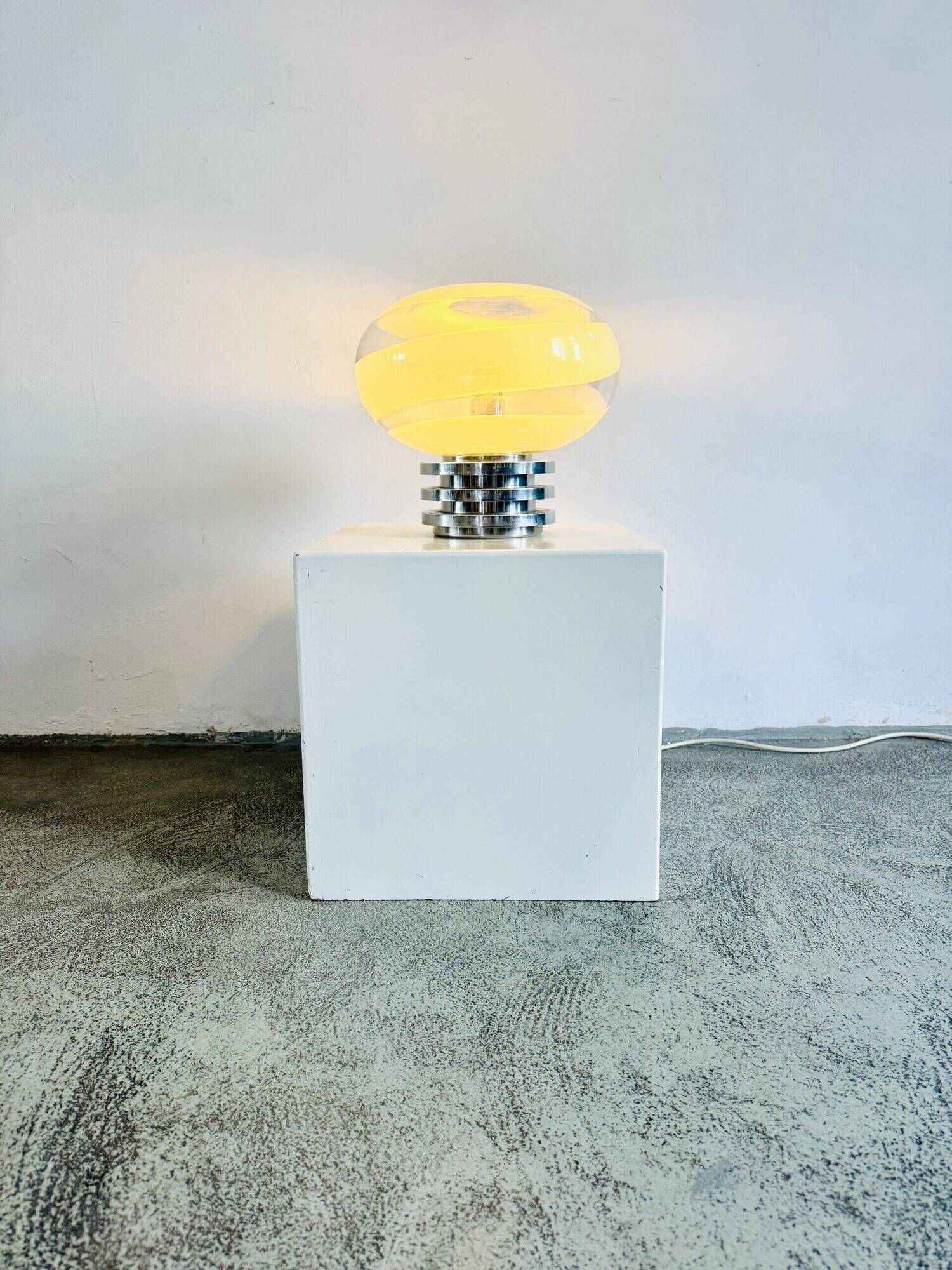 Model 1361 Sculptural Dome Glass Table Lamp By Doria Leuchten, Germany 1970S