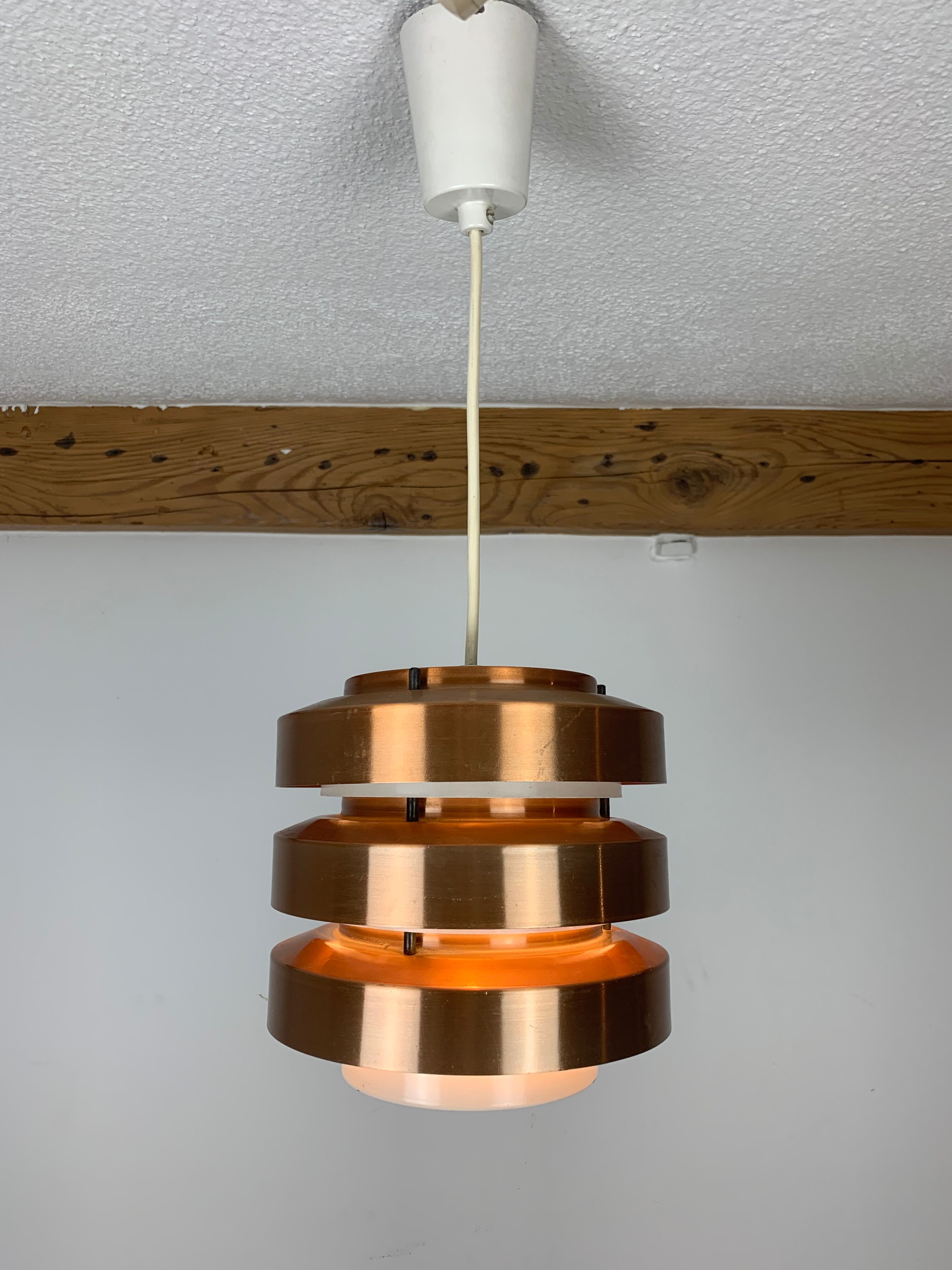 Scandinavian copper pendant lamp by MetallDrucker 60s