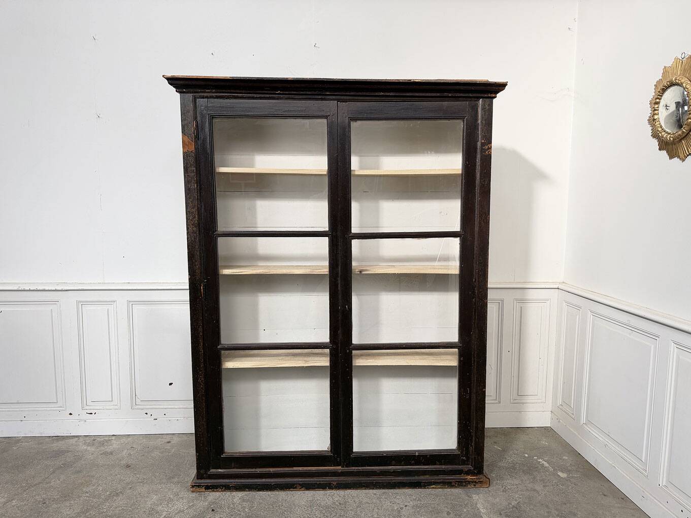 19th-century pine library