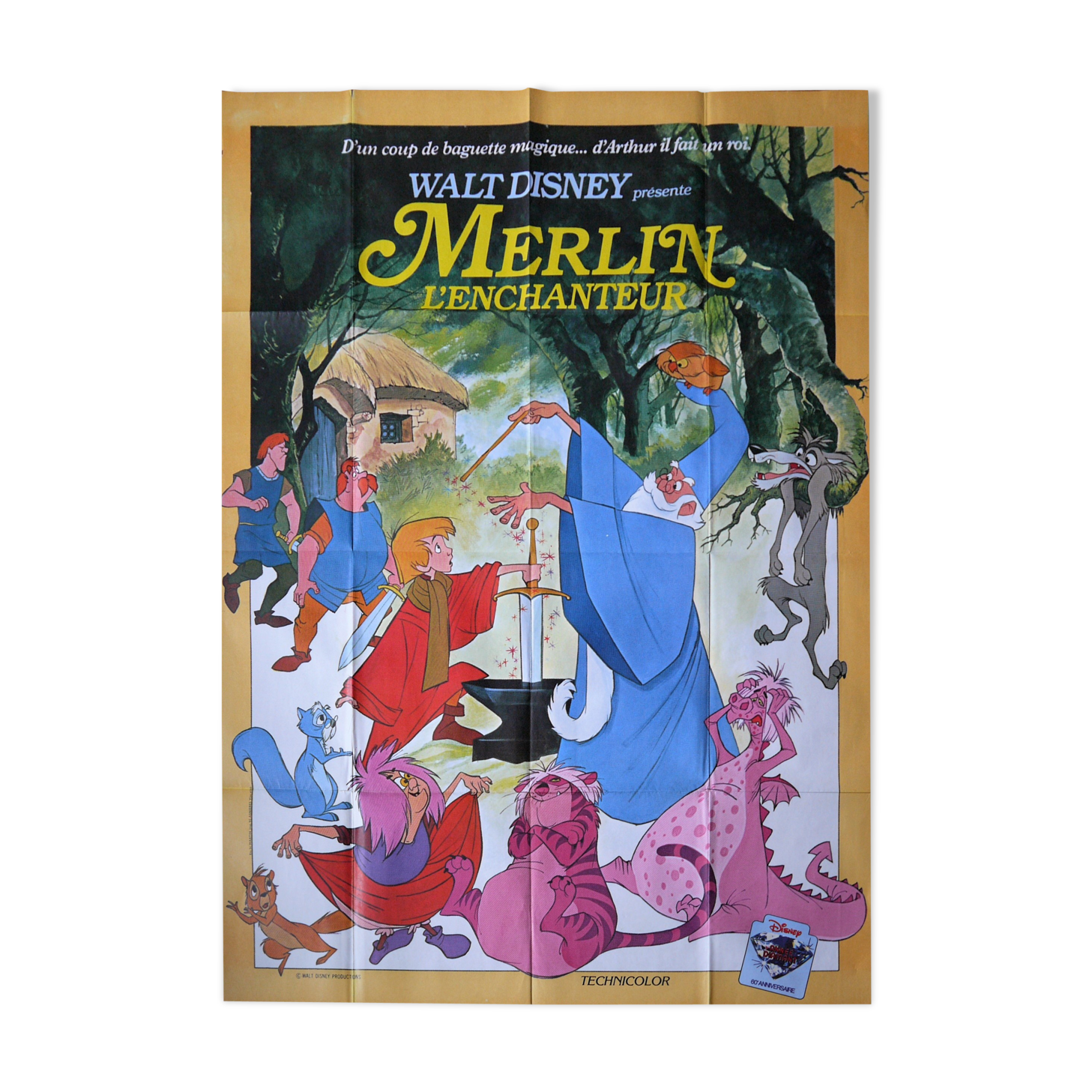 Original movie poster "Merlin l'enchanteur" Walt Disney