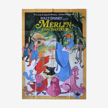 Affiche de cinéma originale "Merlin l'enchanteur" Walt Disney
