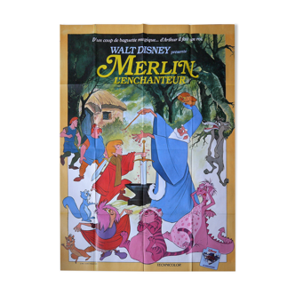 Affiche de cinéma originale "Merlin l'enchanteur" Walt Disney