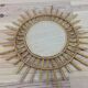 Miroir soleil 56 cm en bois effet bambou
