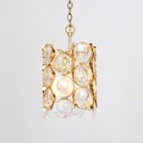 Pair of small golden brass pendants, Sciolari design for Palwa, Germany, 1970s.