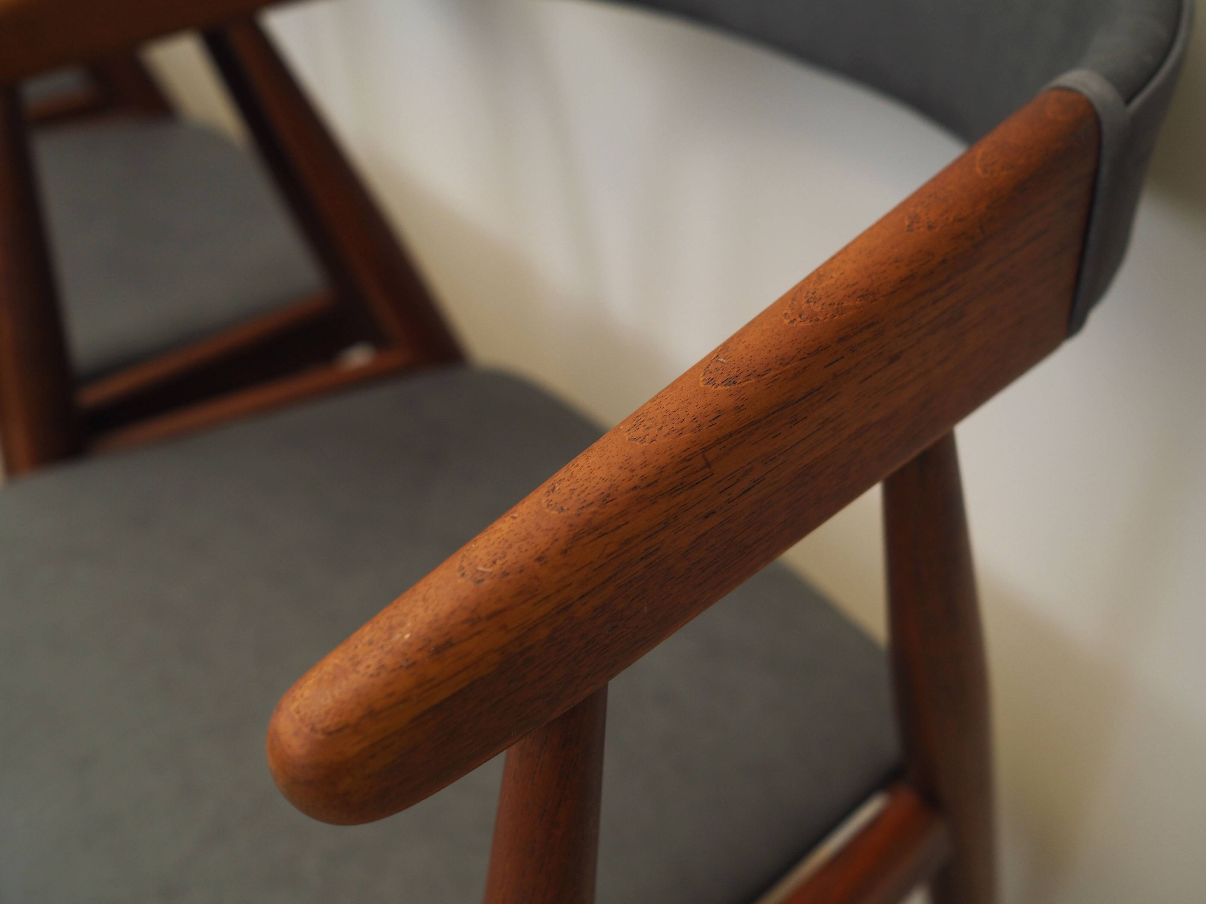 Set of four teak chairs, Danish design, 1960s, designer: Ejner Larsen & Aks