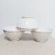 Lot de 3 bols à facettes en porcelaine blanche