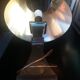 Lamp in bronze and chrome around 1970 with its Lampshade of origin