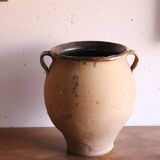 Ancienne pot / jarre à olive vernissée marron