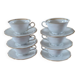 6 cups and saucers in Bavaria porcelain.