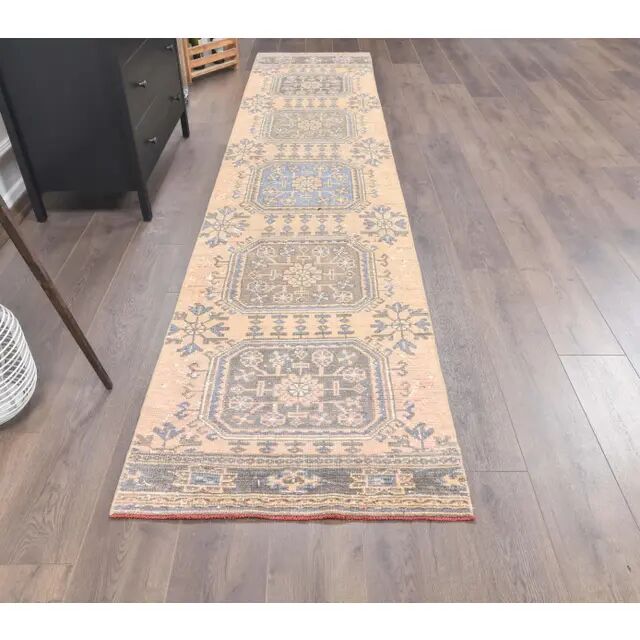 1970s Turkish Oushak Hand-Knotted Wool Rug 77x360
