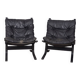 Pair of vintage leather armchairs from the 1970s, "Siesta", designed by I.