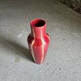 Red Art Deco Ceramic Vase Vierzon Louis Gueule