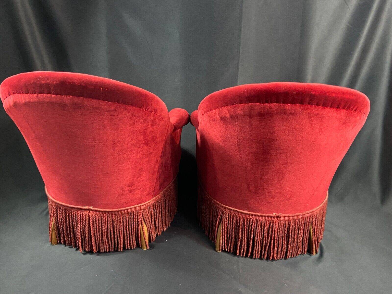 Pair of Napoleon III style toad armchairs