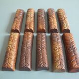 terracotta knife rests vintage table art set holders