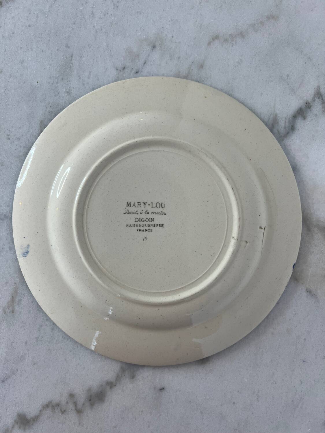 Mary-Lou Plate Hand Painted Digoin Sarreguemines France