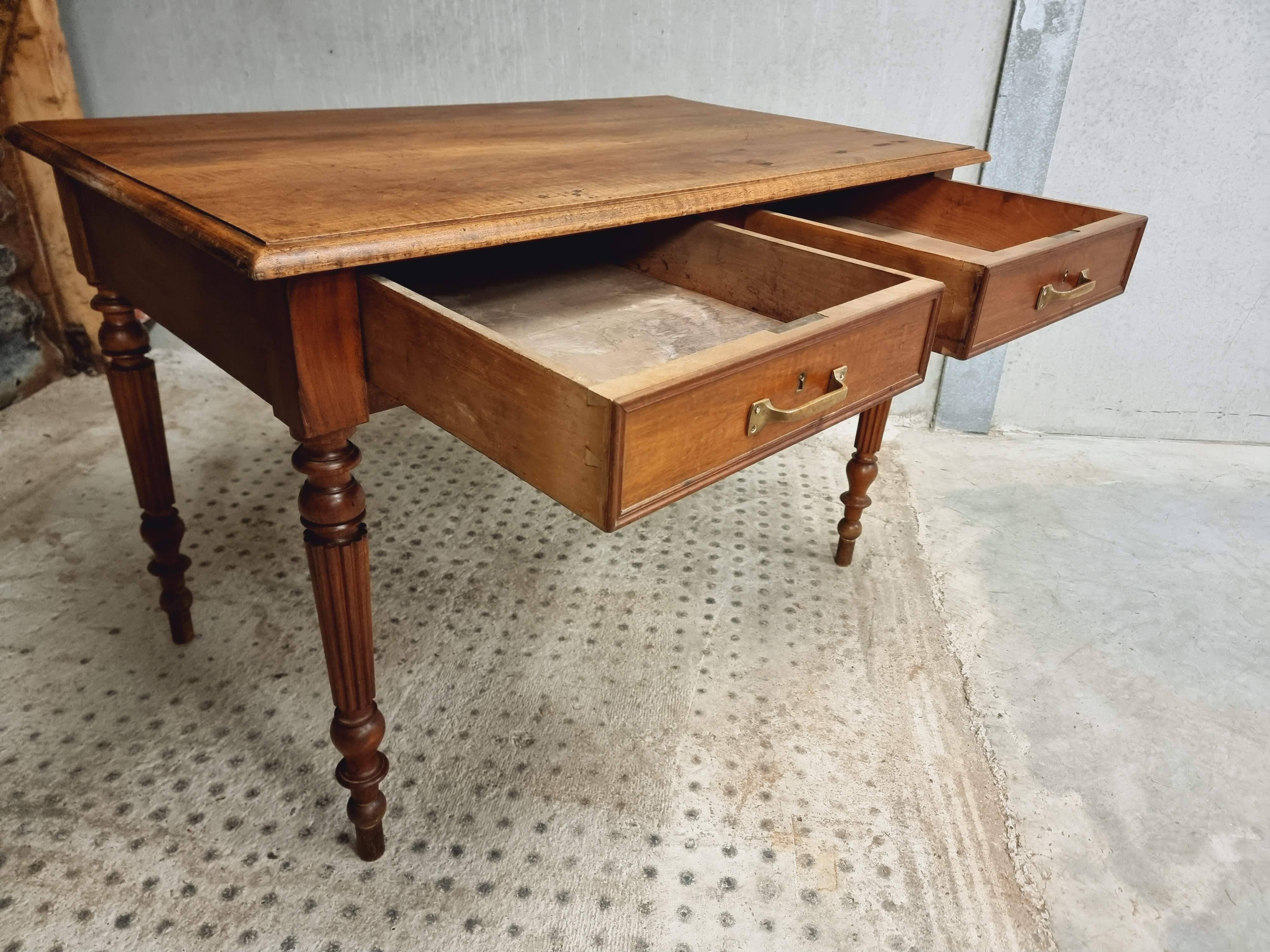 Antique table desk table dining table walnut 72x120 cm