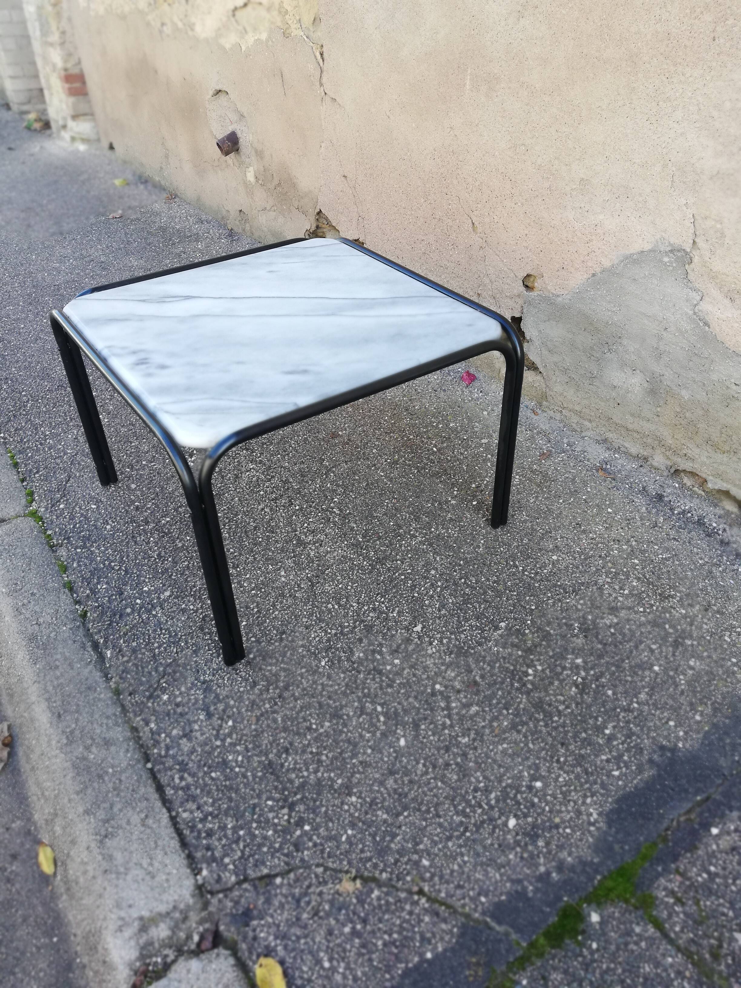 Table basse vintage marbre blanc