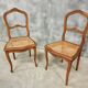 Set of antique French chairs dining chairs webbing and beech