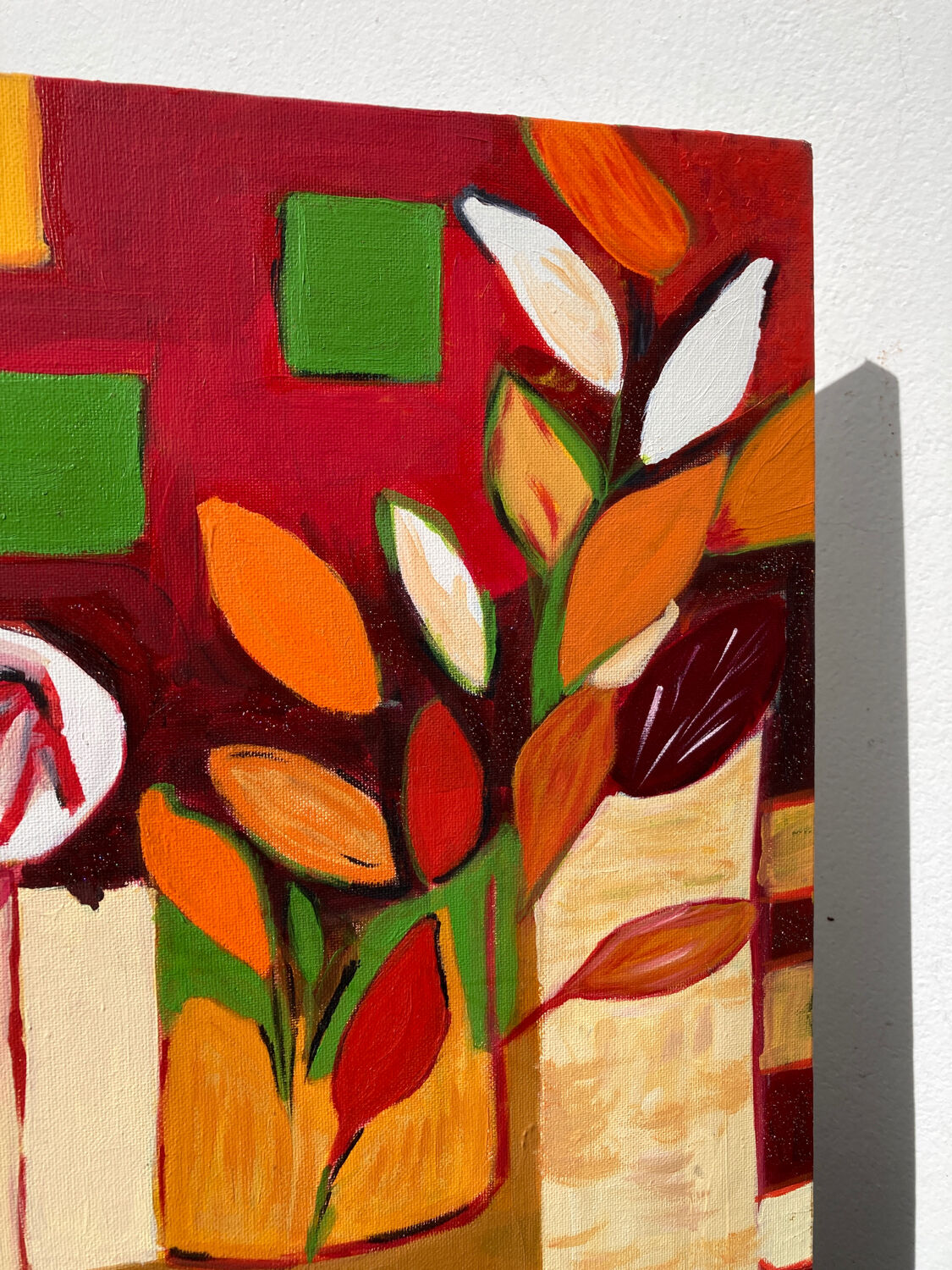 Contemporary painting bouquet of flowers oil on canvas still life