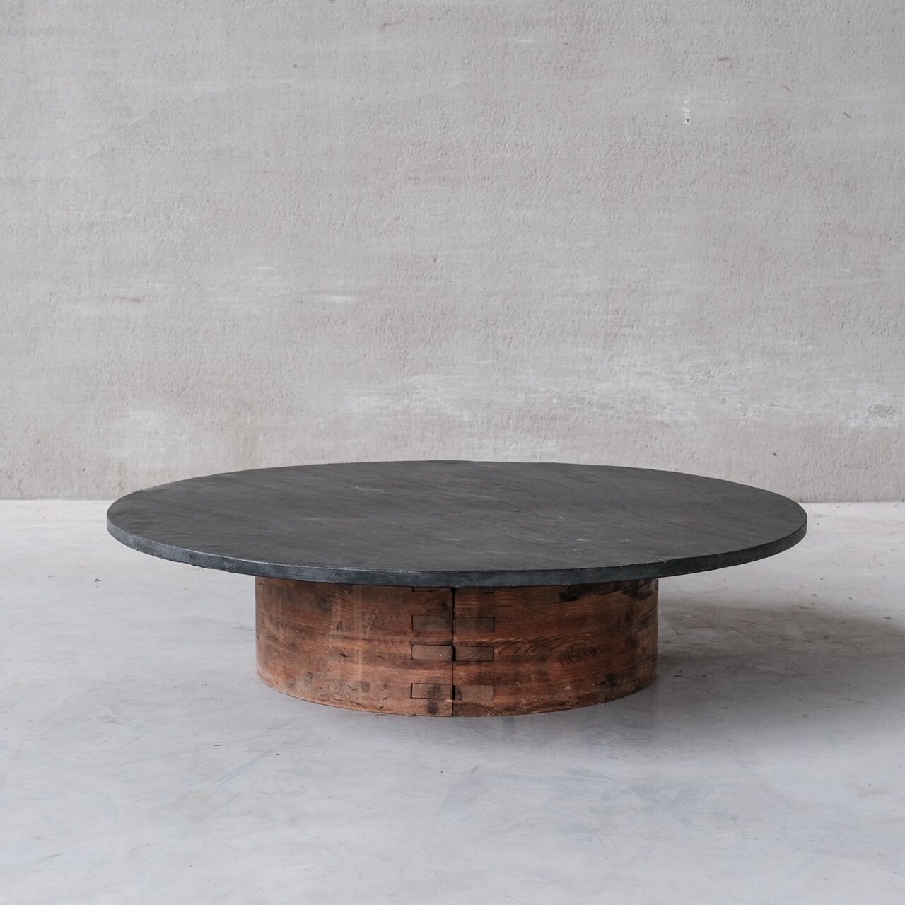 Slate and wood coffee table french mid-century