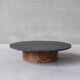 Slate and wood coffee table french mid-century