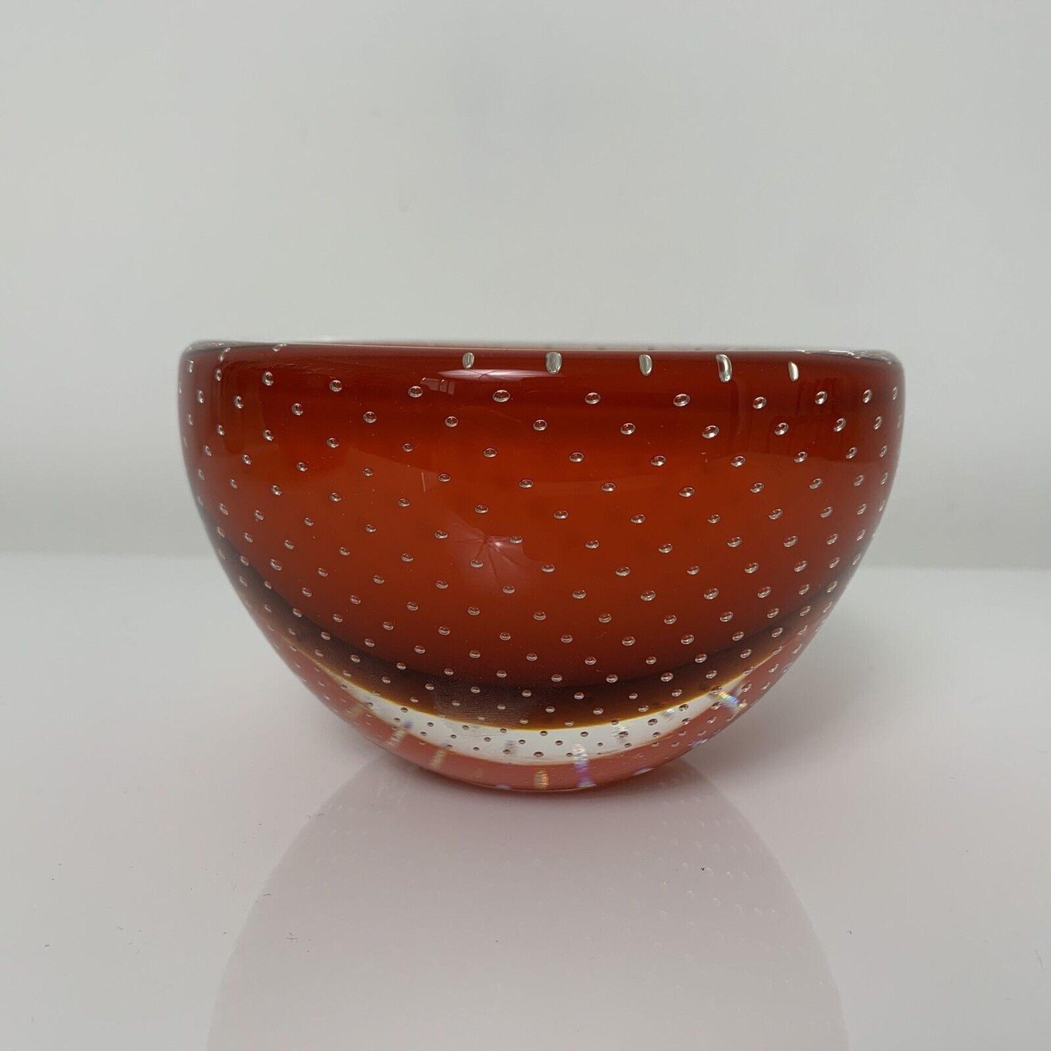 Cendrier vide poche en verre bulle controlé Princ Art Glass
