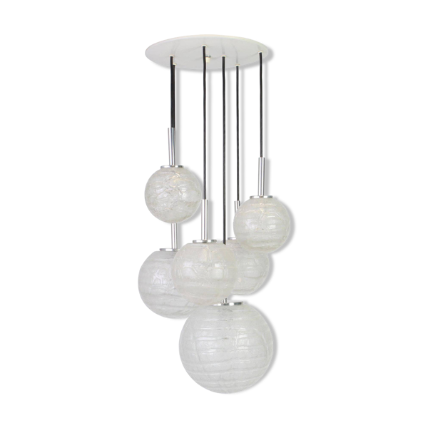 Grand Lustre Cascadeur Designer en verre de Murano par Doria, Allemagne, années 1970 — Beyit