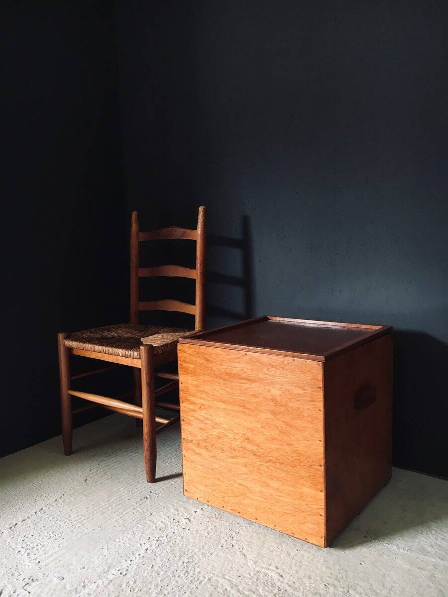 Handcrafted Cubical Side Table, Belgium, 1950s