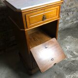 Waxed beech chiffon with white marble top