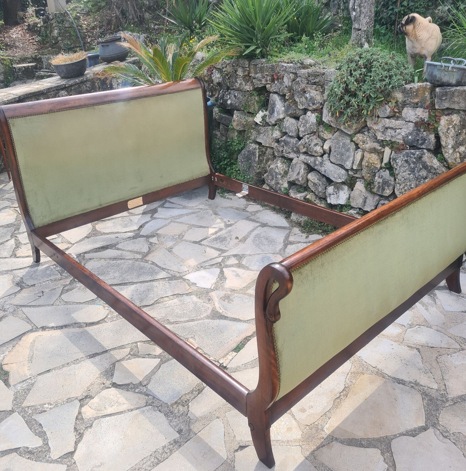 Mahogany empire bed with gooseneck 140x190