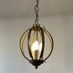 Chandelier, antique gold metal suspension.